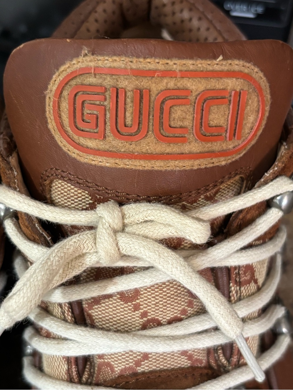 GUCCI “BRICK RED” FLASHTREK SNEAKERS SIZE 7.5 MENS MADE IN ITALY 100% AUTHENTIC - Picture 9 of 16